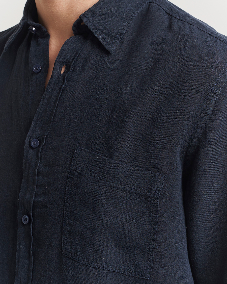 Hombres | Camisas | BOSS ORANGE | Relegant Linen Shirt Dark Blue