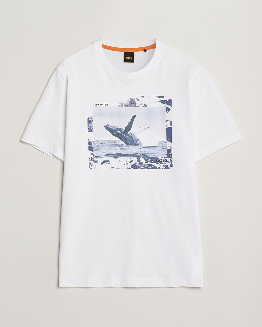 Hombres | Camisetas | BOSS ORANGE | Dunetrace Printed Crew Neck T-Shirt White