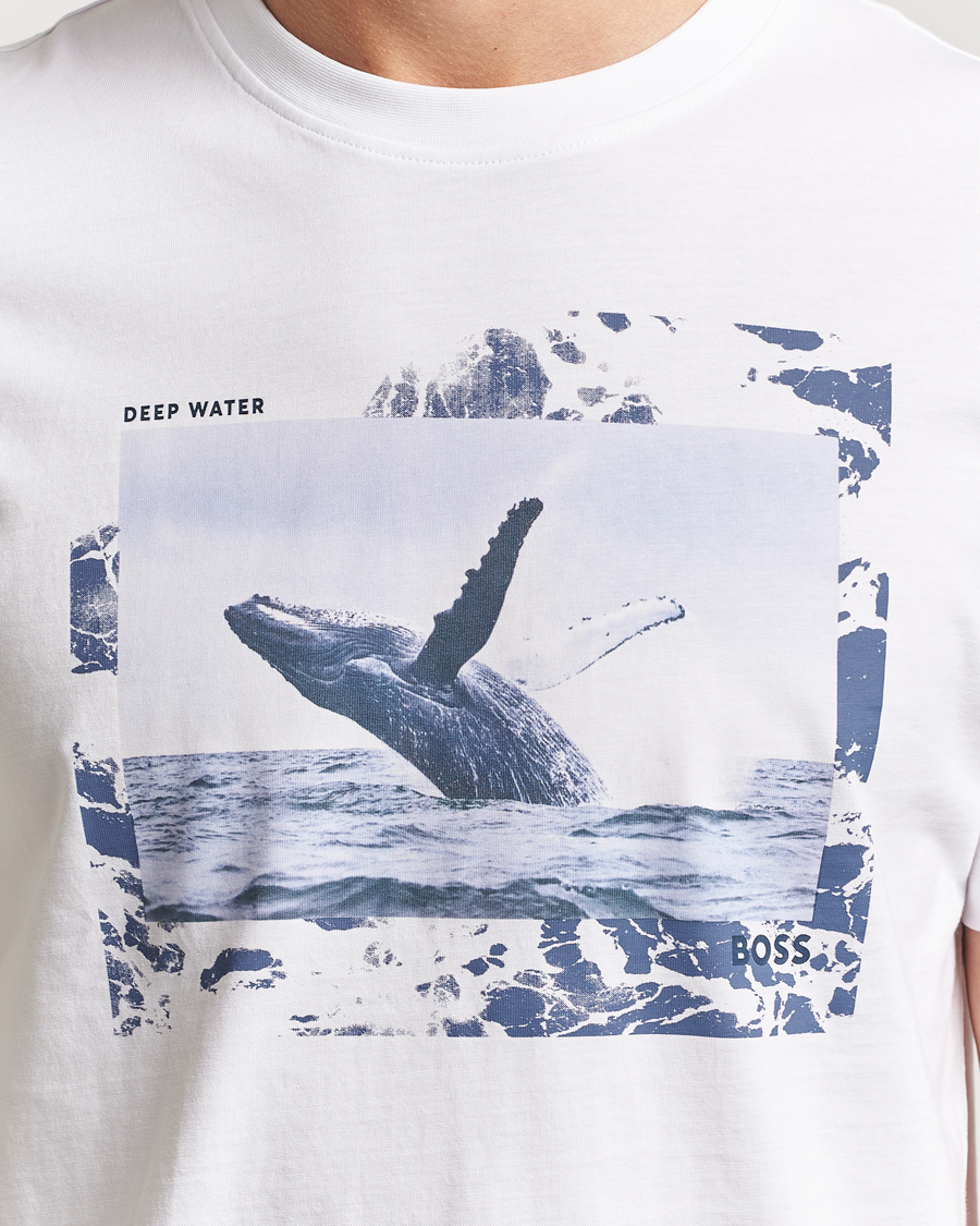 Hombres | Camisetas | BOSS ORANGE | Dunetrace Printed Crew Neck T-Shirt White