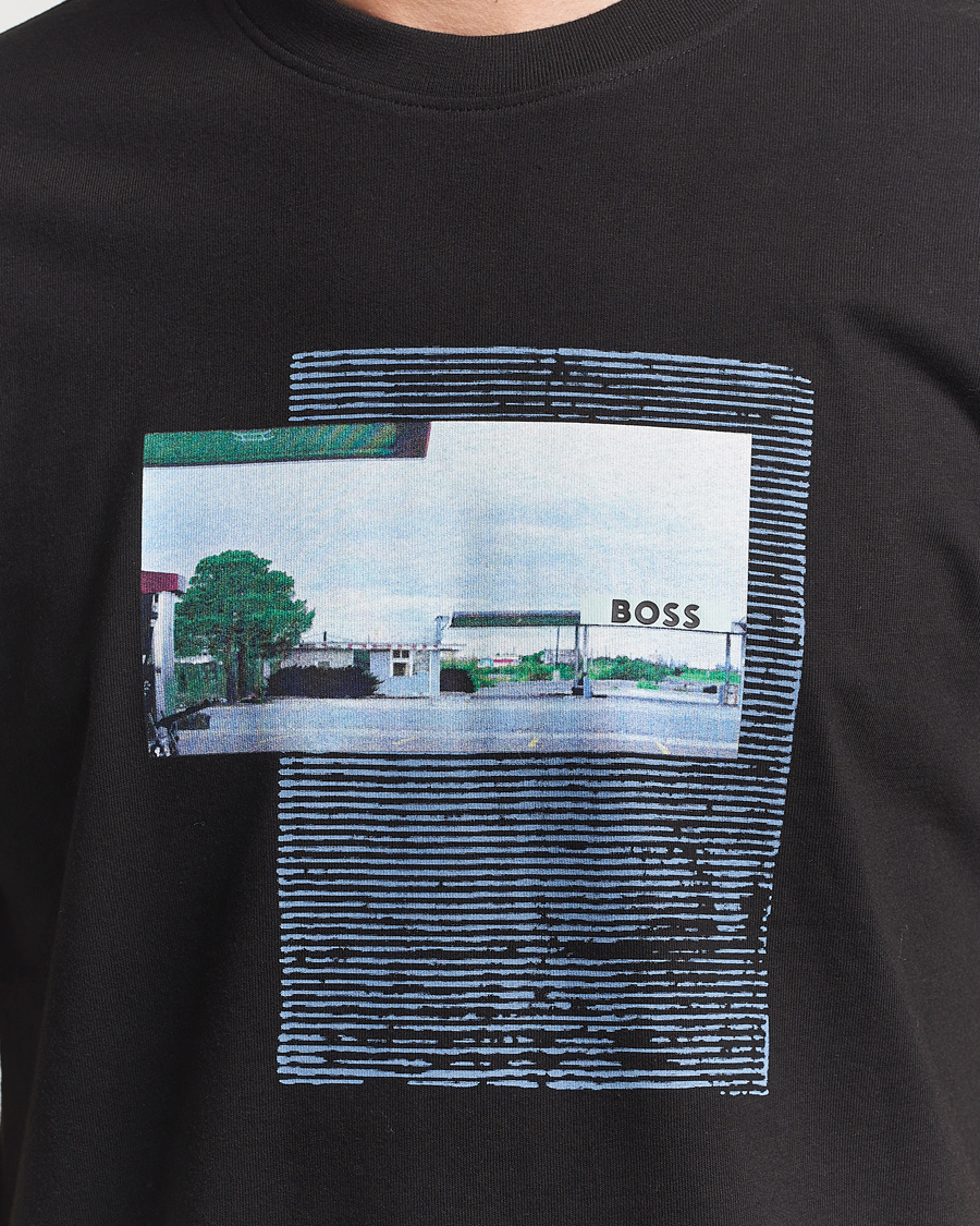 Hombres | Camisetas | BOSS ORANGE | On The Way Printed Crew Neck T-Shirt Black
