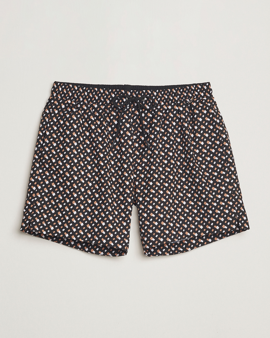 Hombres | Bañadores | BOSS BLACK | Manu Monogram Swimshorts Black