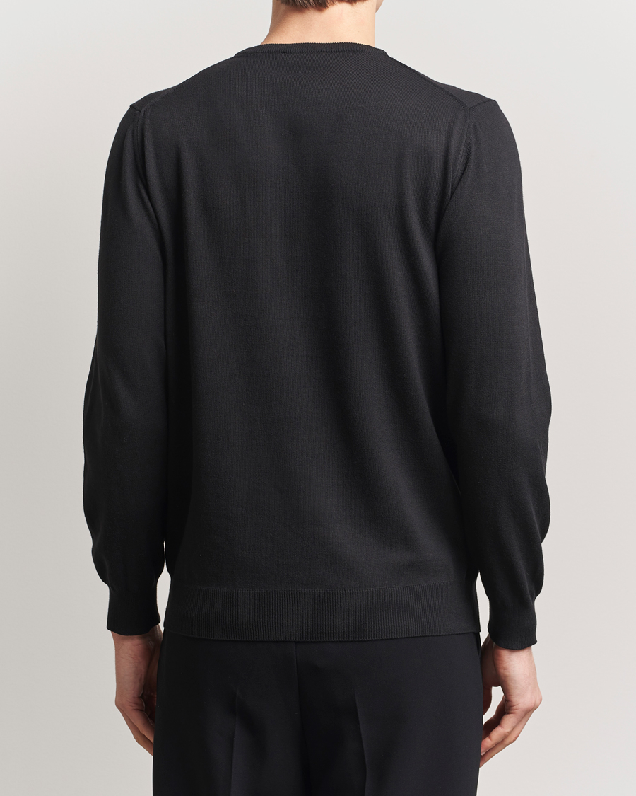 Hombres | Jerséis y prendas de punto | Morgano | Supersoft Egyptian Cotton Crew Neck Black