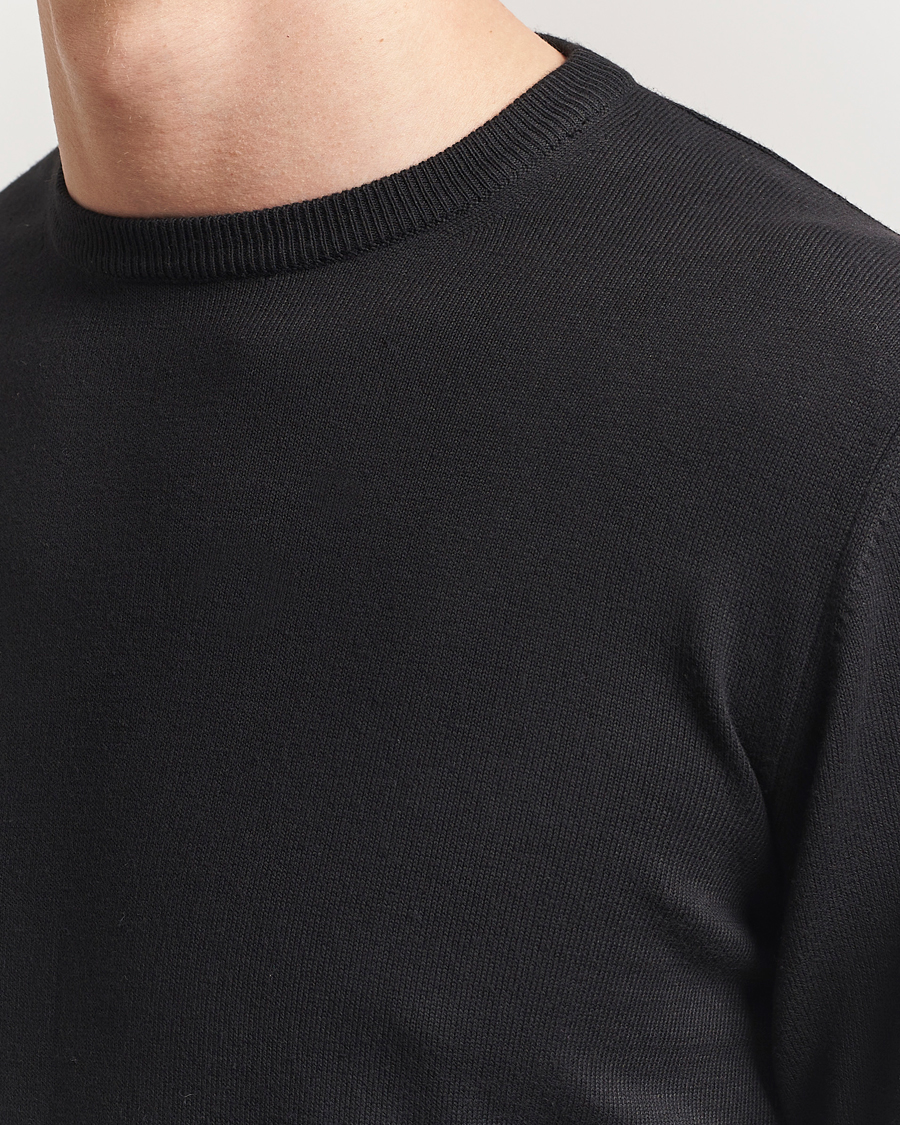 Hombres | Jerséis y prendas de punto | Morgano | Supersoft Egyptian Cotton Crew Neck Black