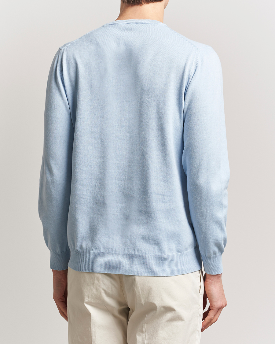 Hombres | Jerséis y prendas de punto | Morgano | Supersoft Egyptian Cotton Crew Neck Light Blue