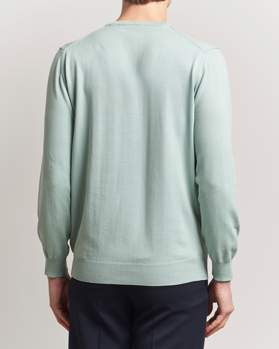 Hombres | Jerséis y prendas de punto | Morgano | Supersoft Egyptian Cotton Crew Neck Light Green