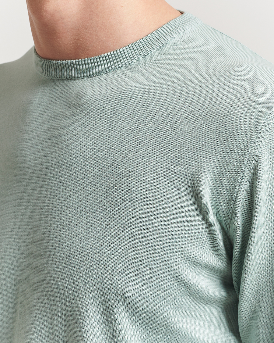 Hombres | Jerséis y prendas de punto | Morgano | Supersoft Egyptian Cotton Crew Neck Light Green