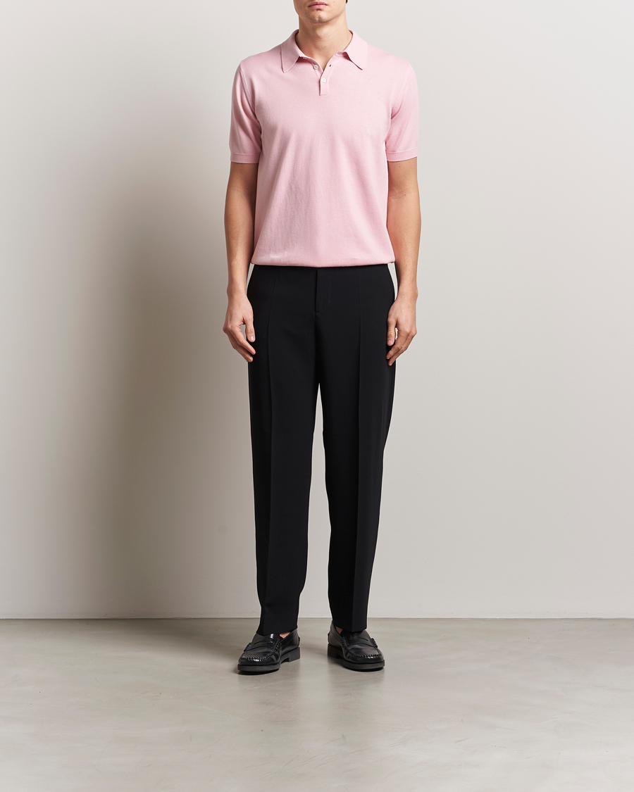 Hombres | Polos | Morgano | Supersoft Egyptian Cotton Polo Light Pink