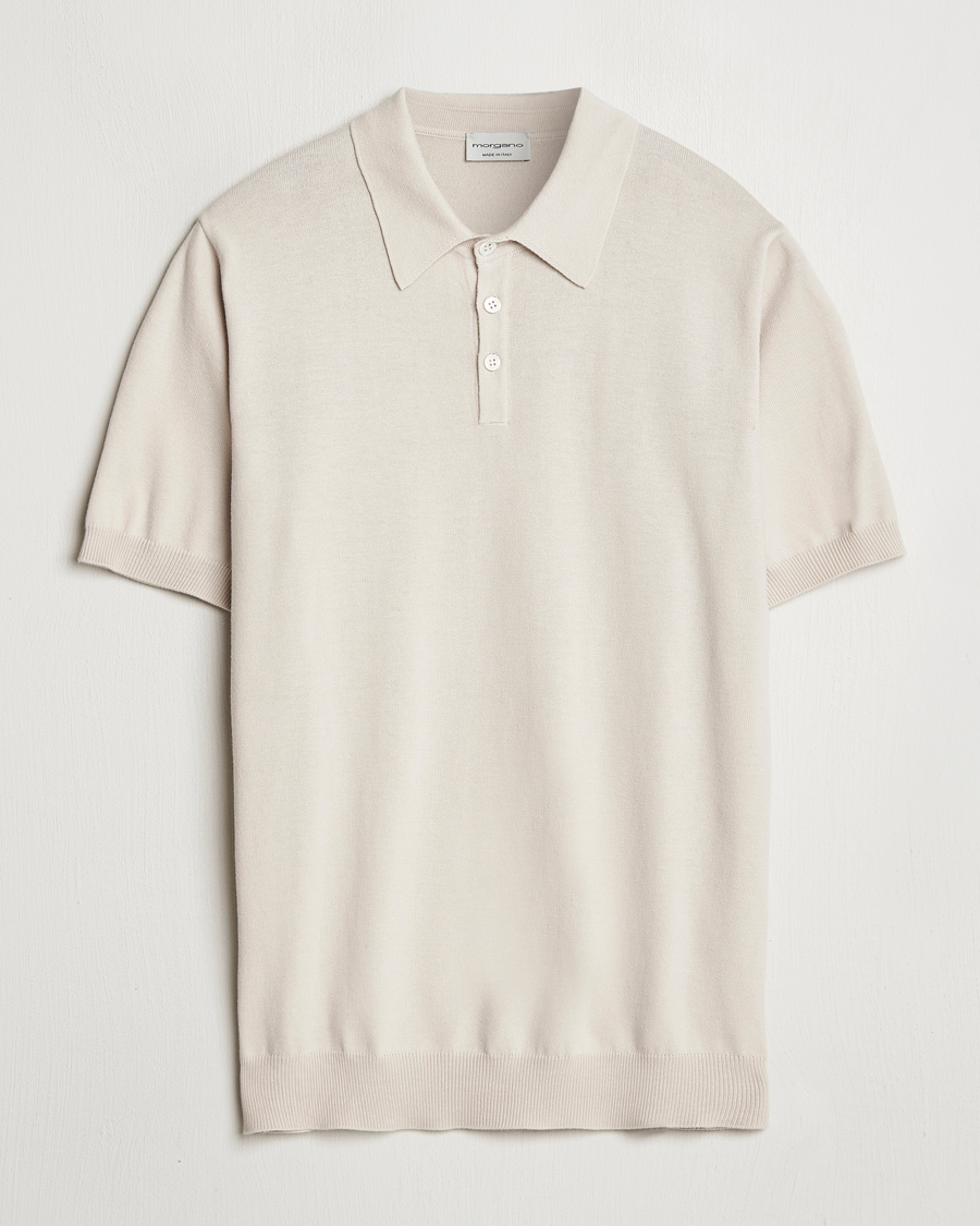 Hombres | Polos | Morgano | Supersoft Egyptian Cotton Polo Light Beige