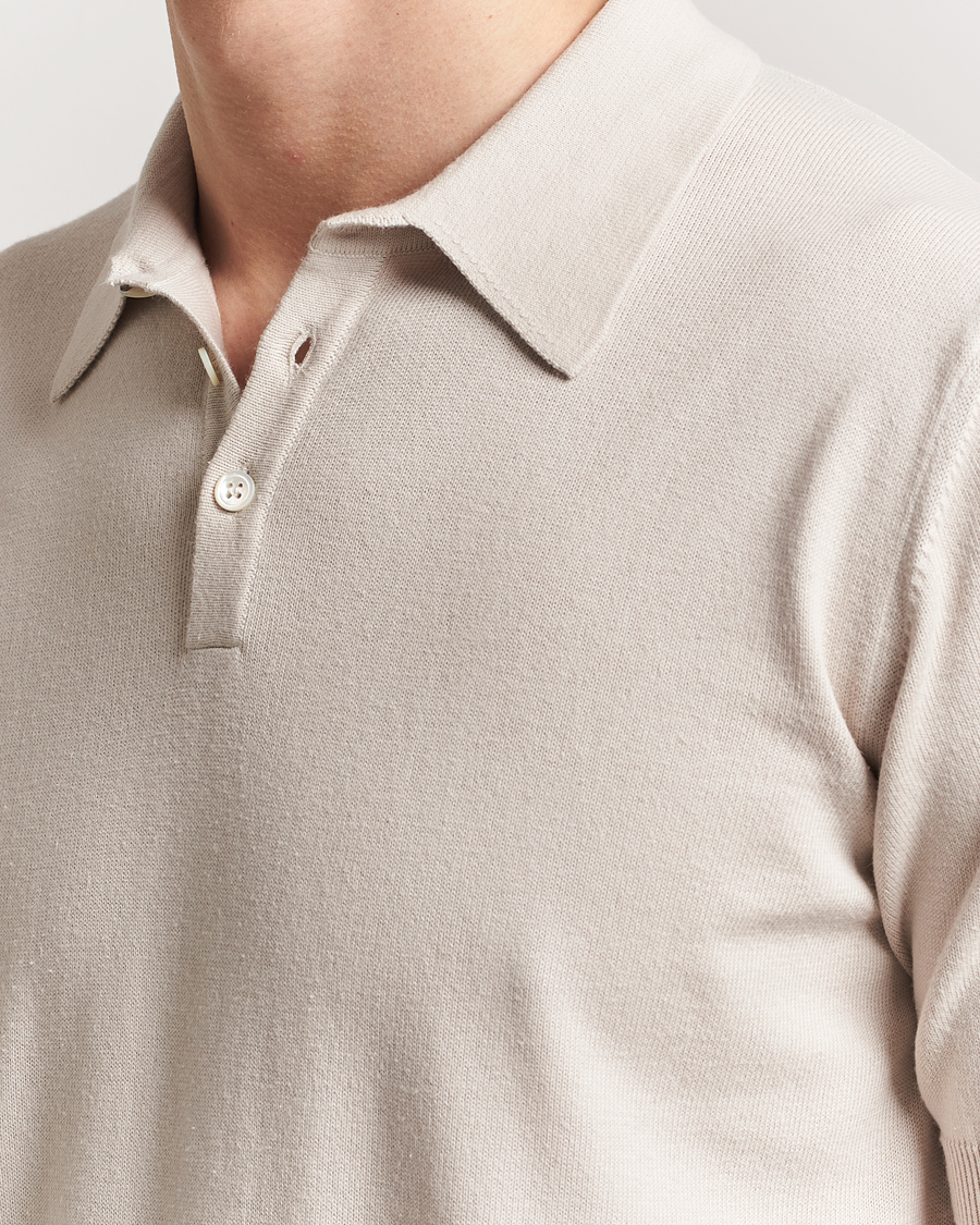 Hombres | Polos | Morgano | Supersoft Egyptian Cotton Polo Light Beige