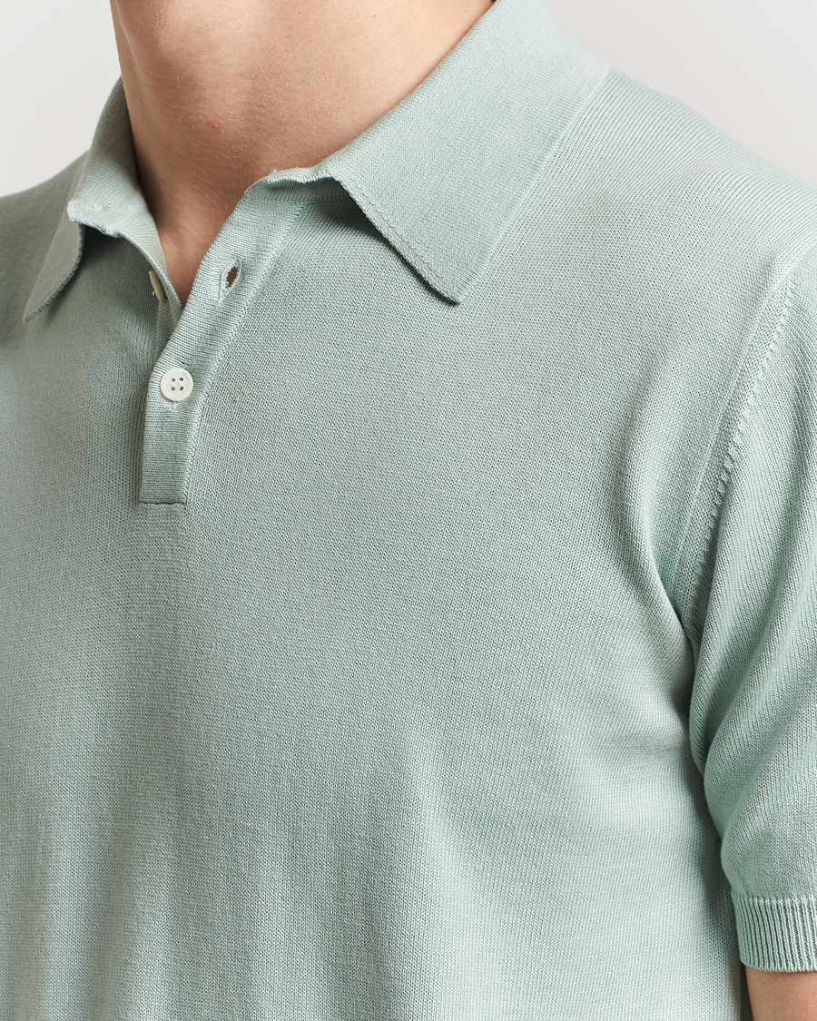 Hombres | Polos | Morgano | Supersoft Egyptian Cotton Polo Light Green