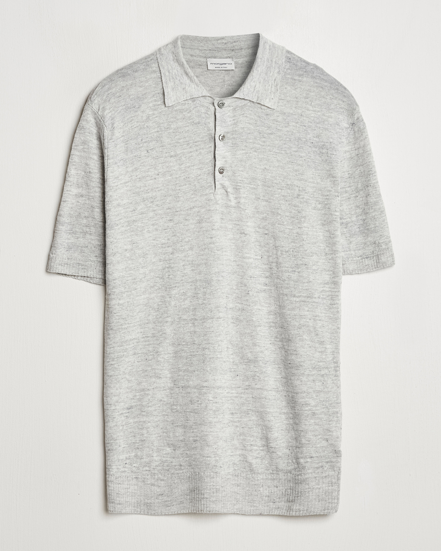 Hombres | Polos | Morgano | Linen Polo Grey