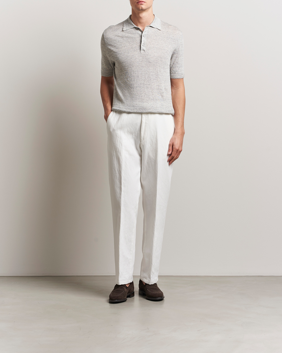 Hombres | Polos | Morgano | Linen Polo Grey