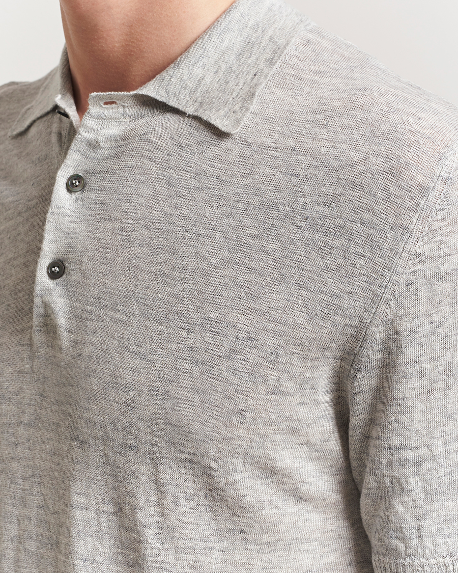 Hombres | Polos | Morgano | Linen Polo Grey