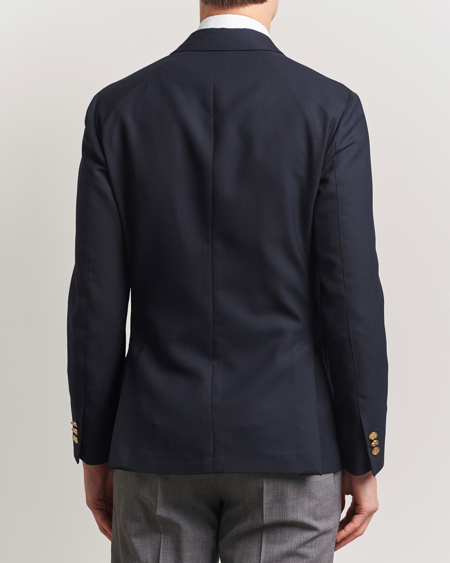 Hombres | Blazers | Lardini | Double Breasted Light Wool Blazer Navy
