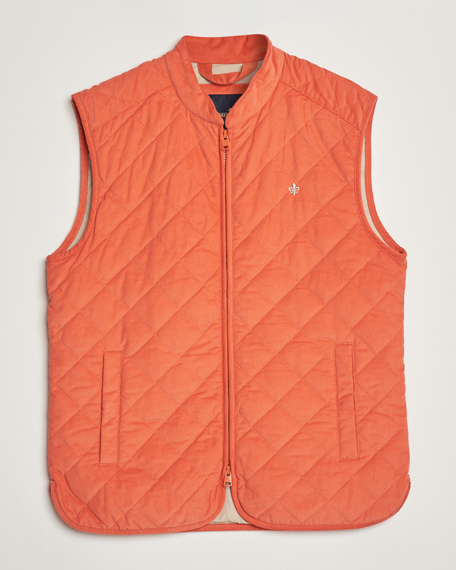 Hombres | Abrigos y chaquetas | Morris | Teddy Quilted Cord Vest Orange
