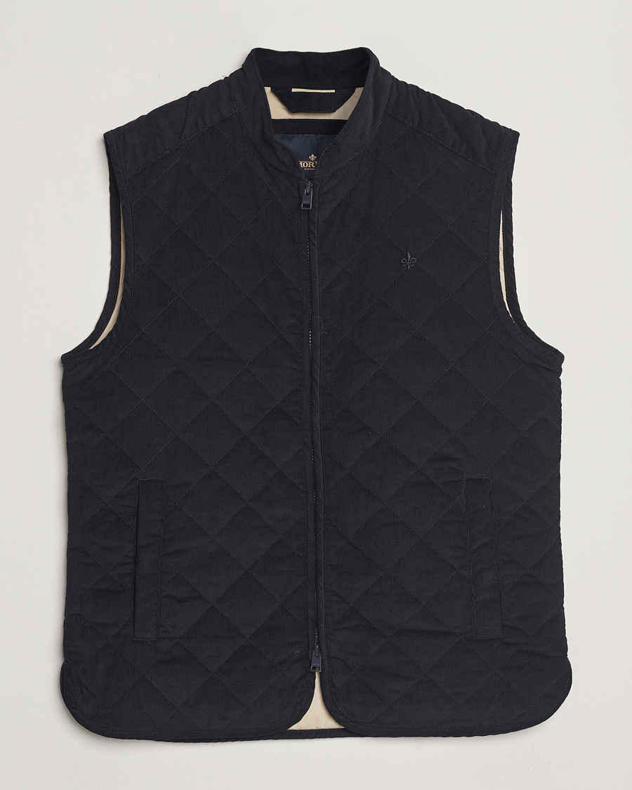 Hombres | Abrigos y chaquetas | Morris | Teddy Quilted Cord Vest Navy
