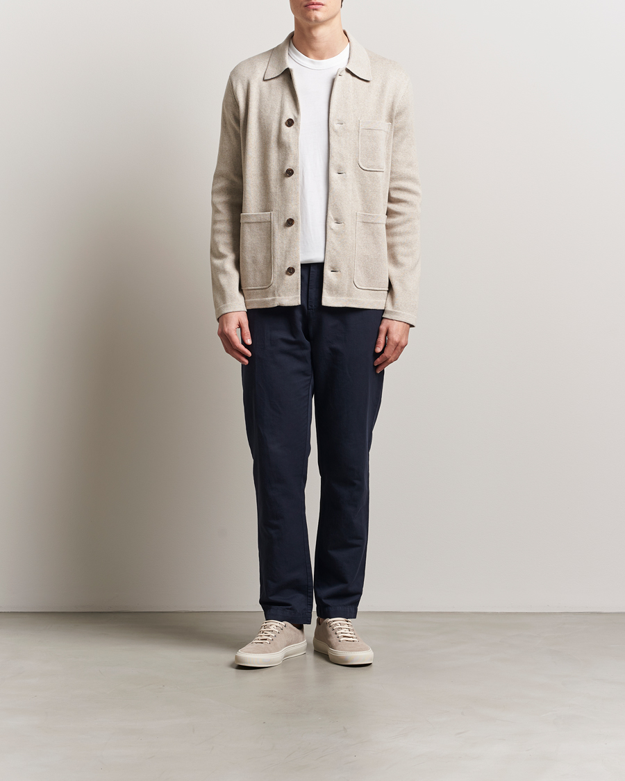 Hombres | Camisas | Morris | Jake Knitted Shirt Jacket Beige