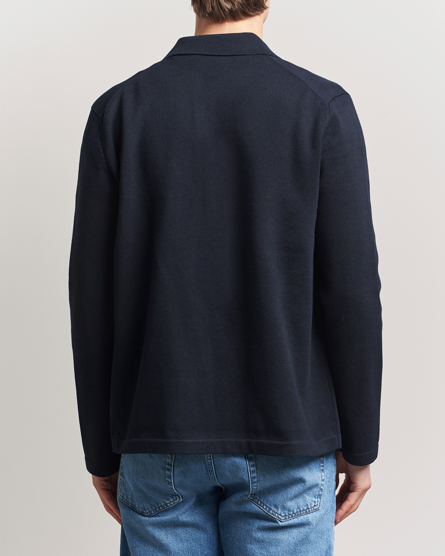 Hombres | Camisas | Morris | Jake Knitted Shirt Jacket Navy