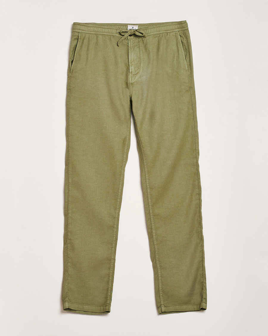 Hombres | Pantalones | Morris | Fenix Linen/Cotton Trousers Olive