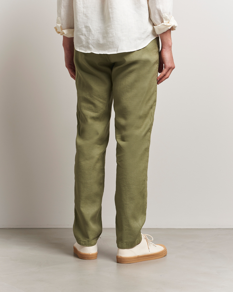 Hombres | Pantalones | Morris | Fenix Linen/Cotton Trousers Olive