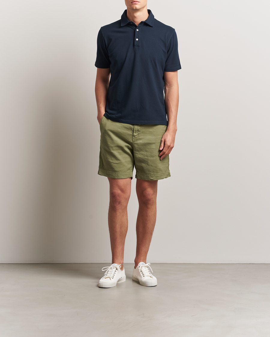 Hombres | Pantalones cortos | Morris | Fenix Linen/Cotton Shorts Olive