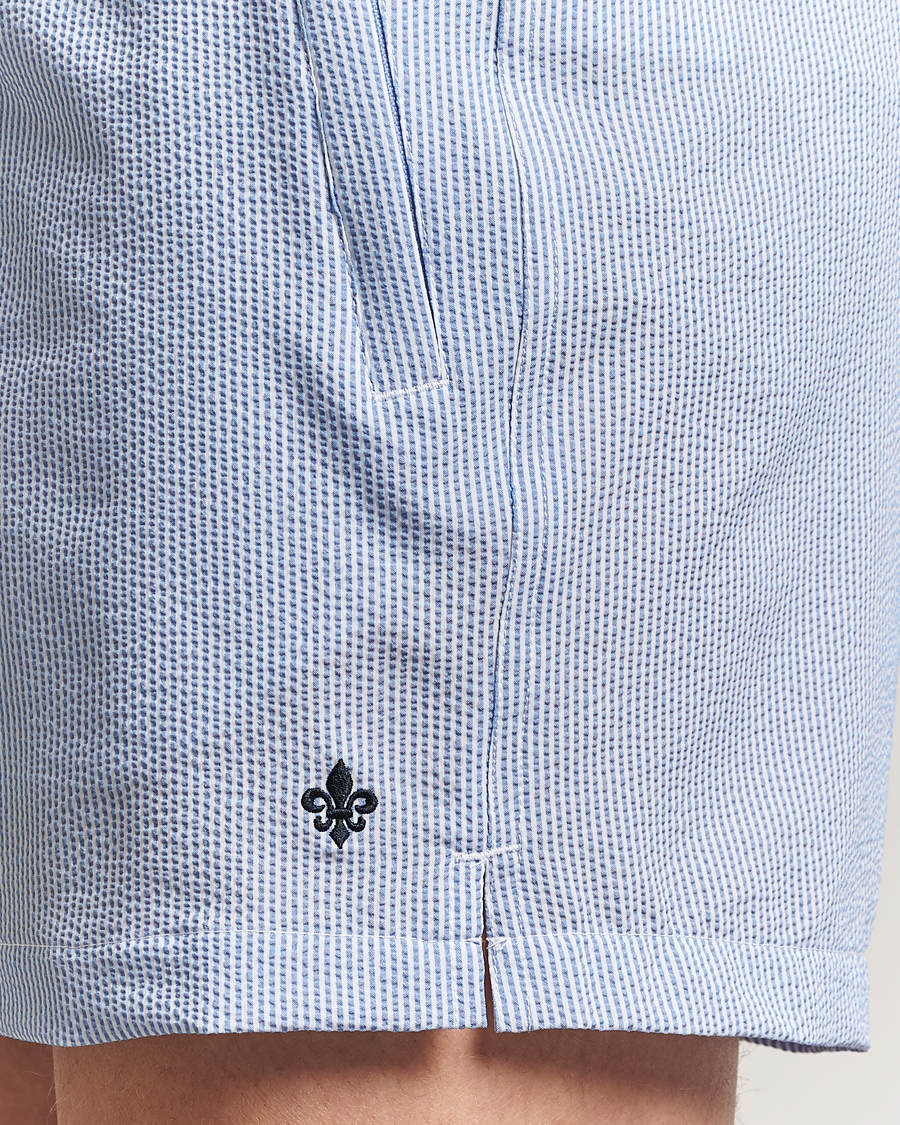 Hombres | Bañadores | Morris | Seersucker Bathing Trunks Light Blue