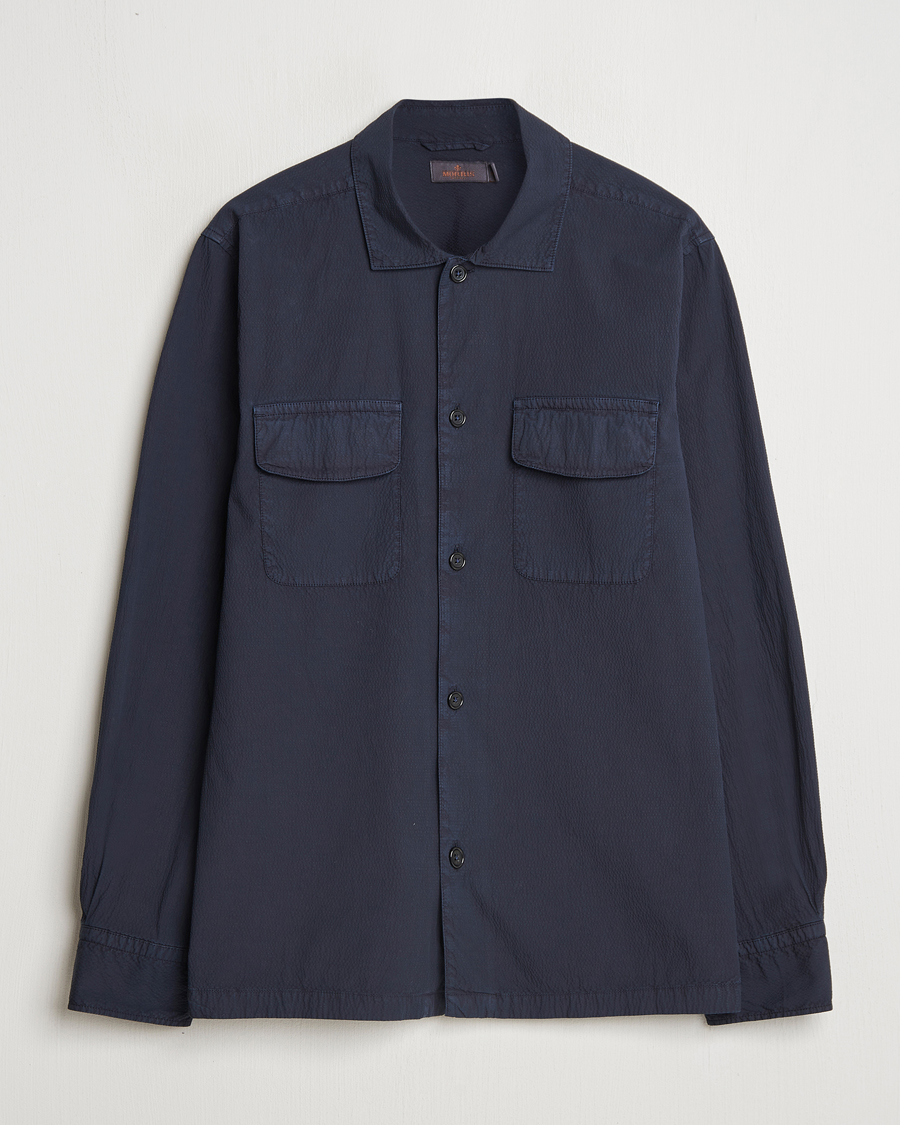 Hombres | Camisas | Morris | Seersucker Overshirt Blue