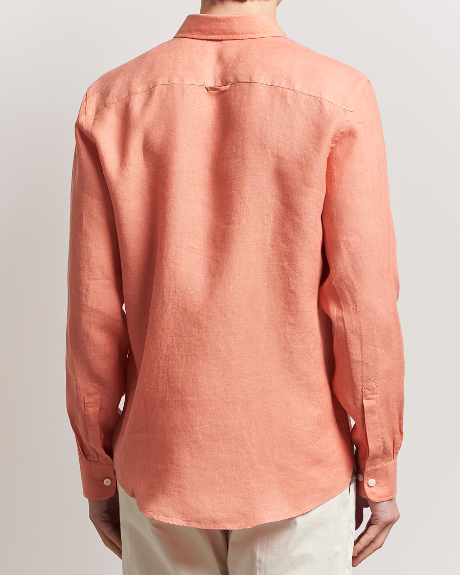 Hombres | Camisas | Morris | Douglas Linen Button Down Shirt Burnt Orange
