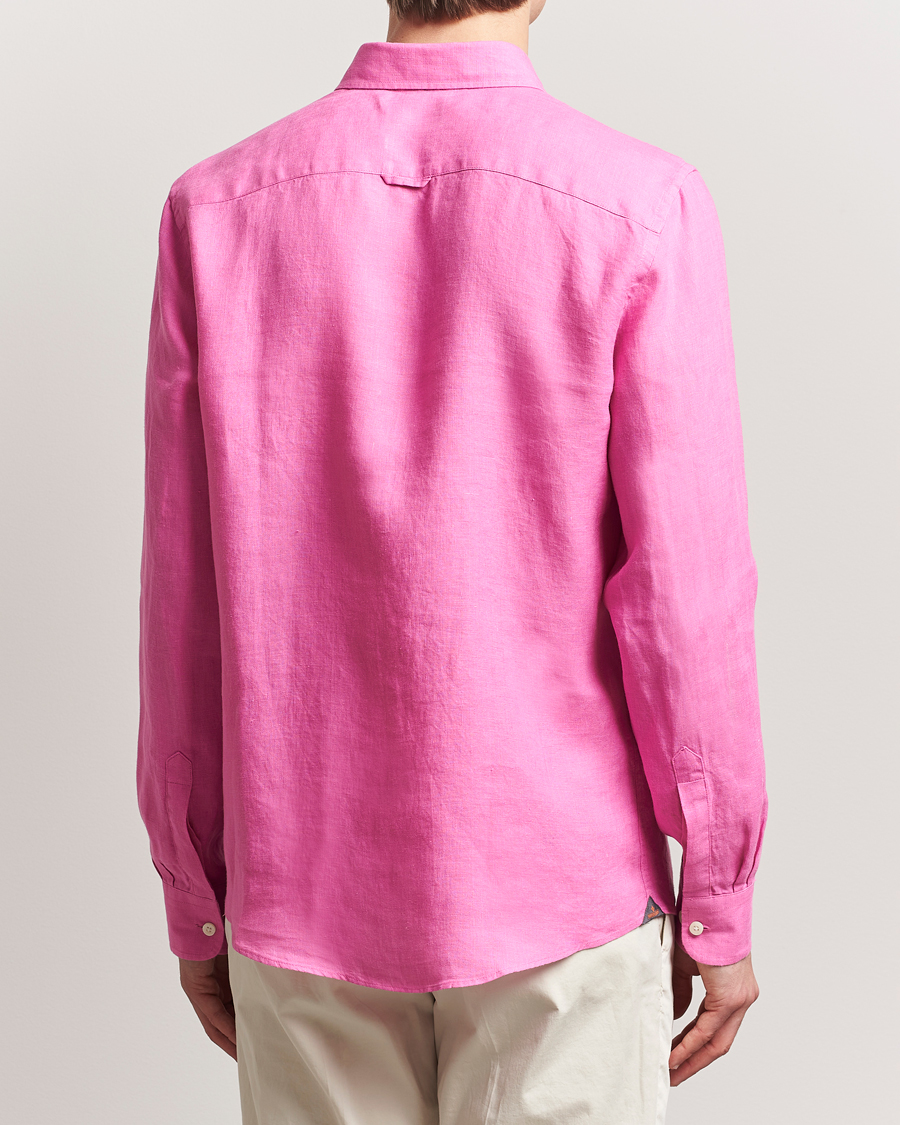 Hombres | Camisas | Morris | Douglas Linen Button Down Shirt Cerise
