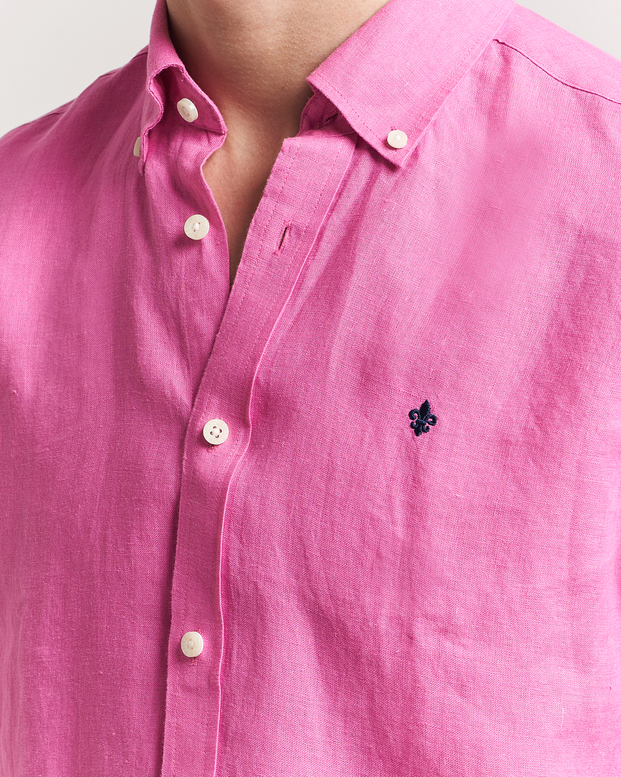 Hombres | Camisas | Morris | Douglas Linen Button Down Shirt Cerise