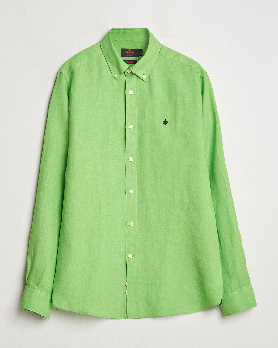 Hombres | Camisas | Morris | Douglas Linen Button Down Shirt Green