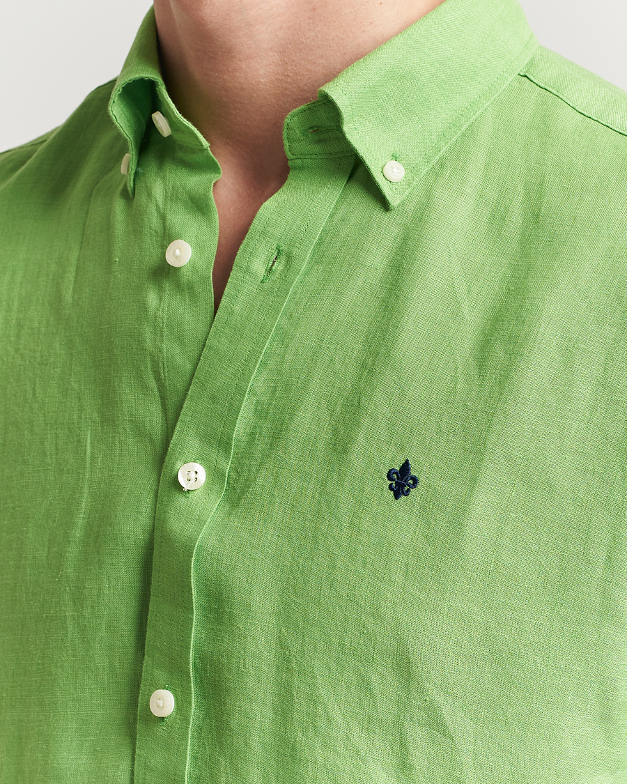 Hombres | Camisas | Morris | Douglas Linen Button Down Shirt Green