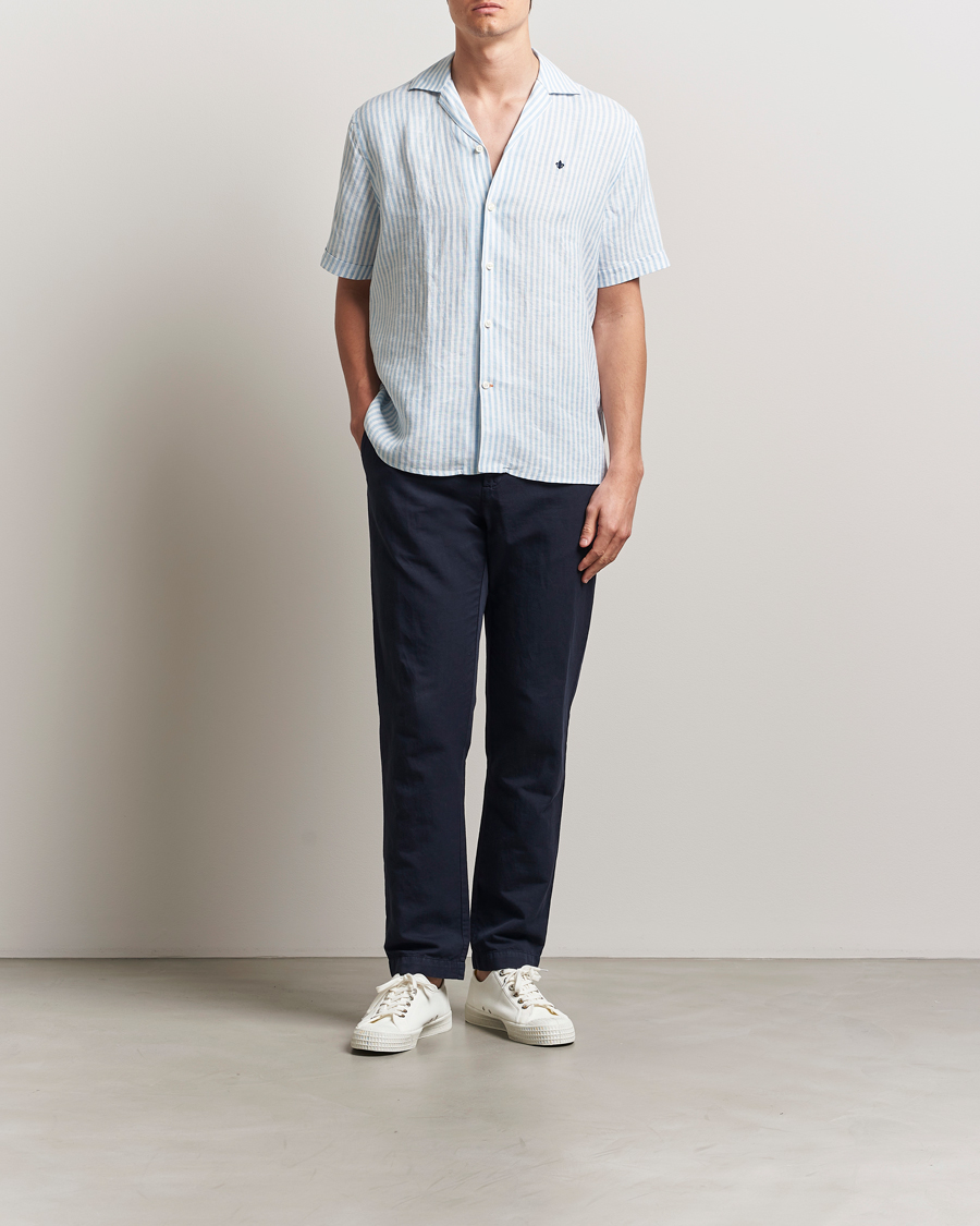 Hombres | Camisas | Morris | Resort Linen Shirt Blue