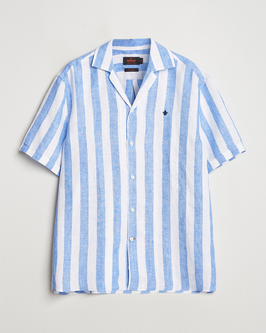 Hombres | Camisas | Morris | Resort Linen Shirt Blue