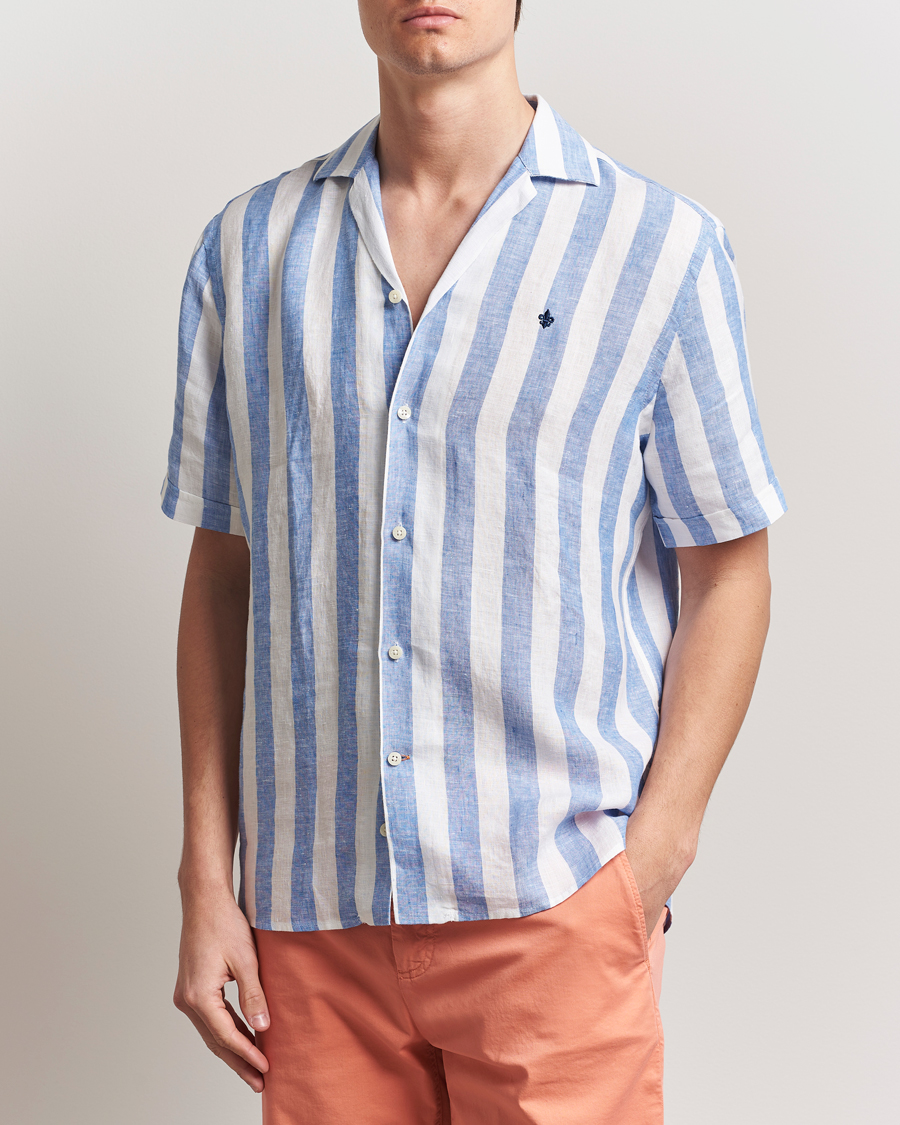Hombres | Camisas | Morris | Resort Linen Shirt Blue