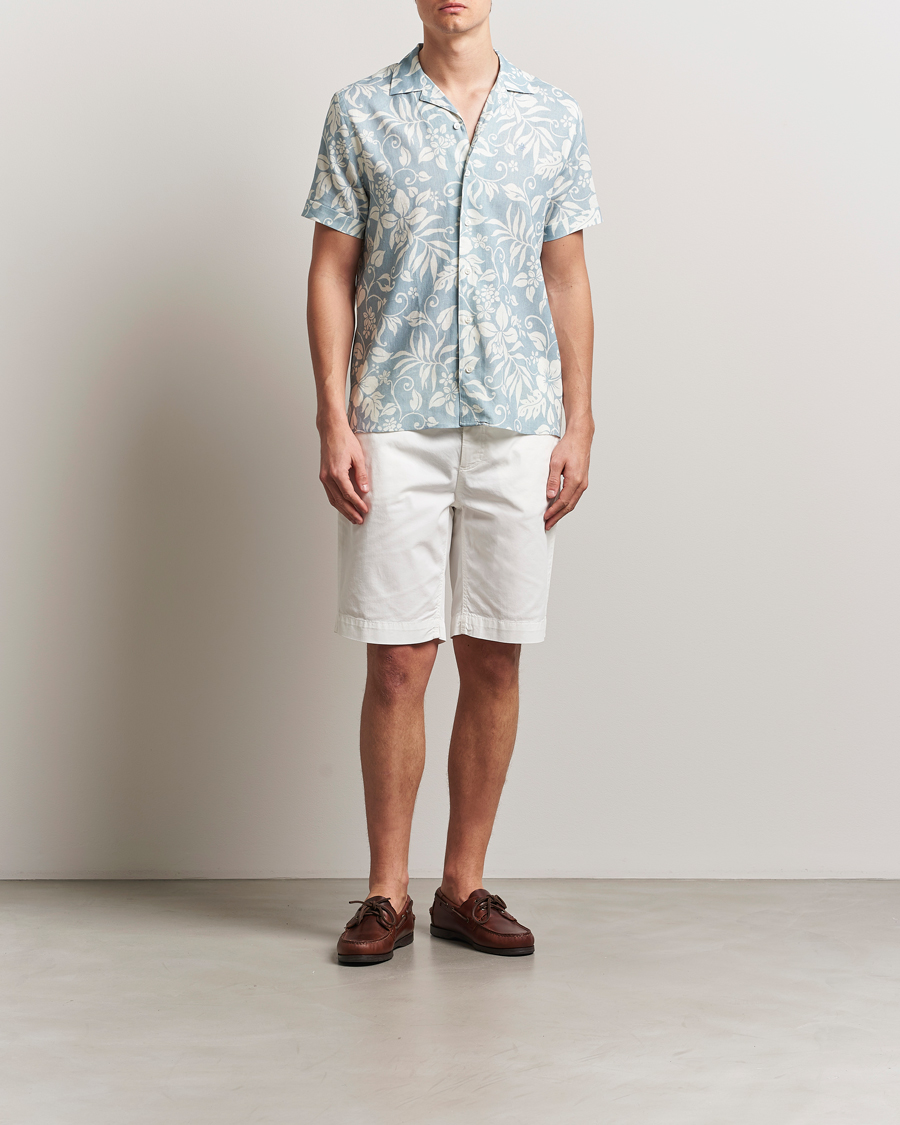 Hombres | Camisas | Morris | Tropical Short Sleeve Shirt Blue