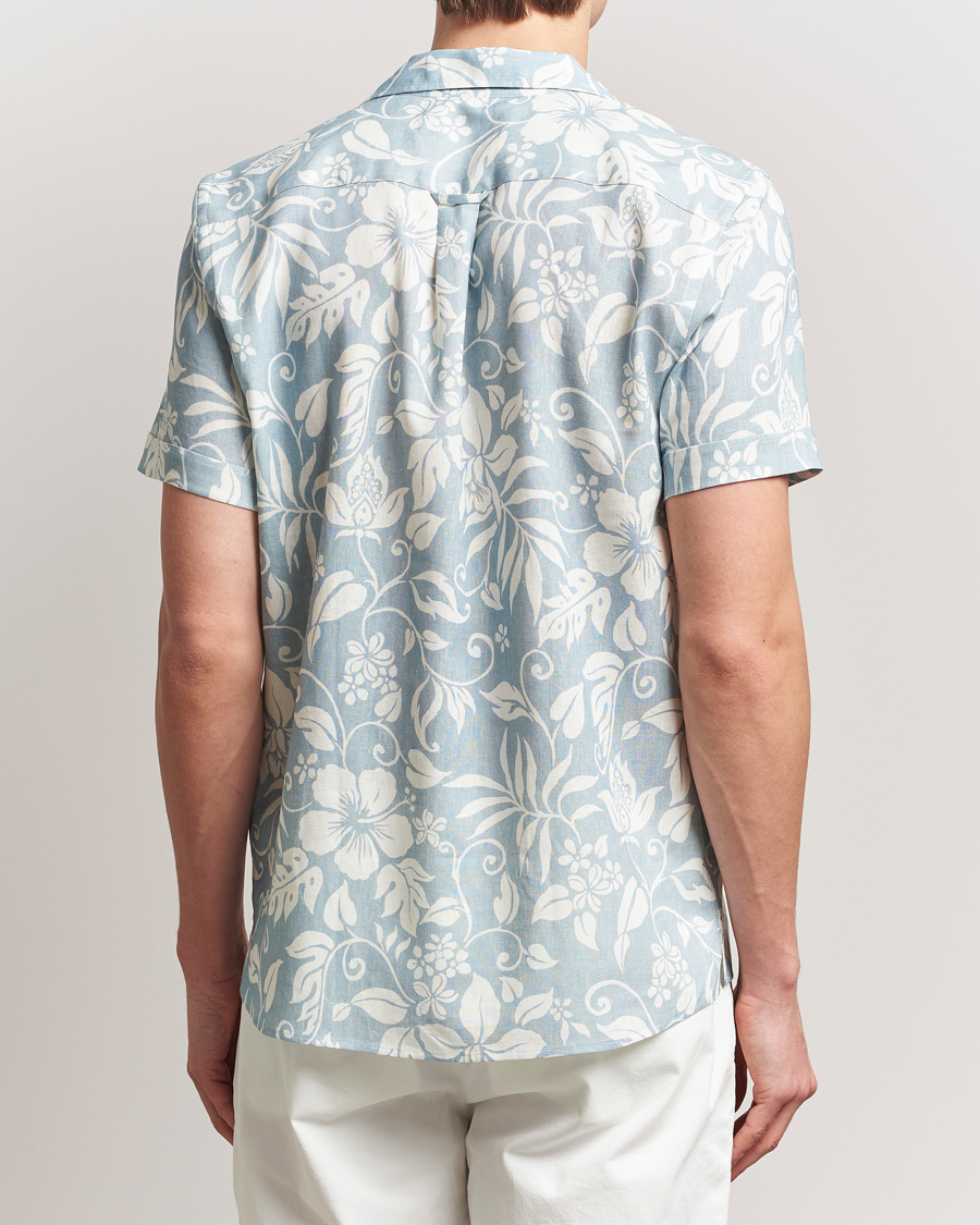 Hombres | Camisas | Morris | Tropical Short Sleeve Shirt Blue