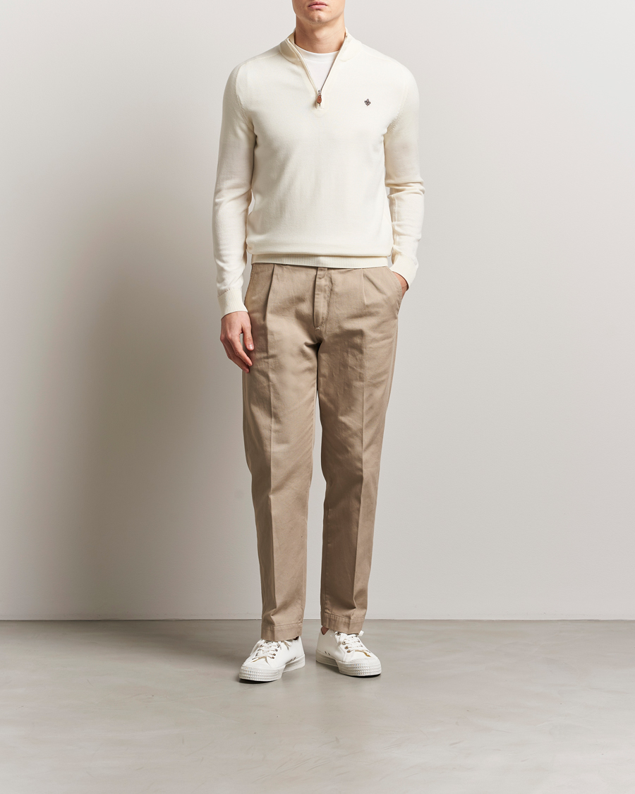 Hombres | Jerséis y prendas de punto | Morris | John Merino Half Zip White