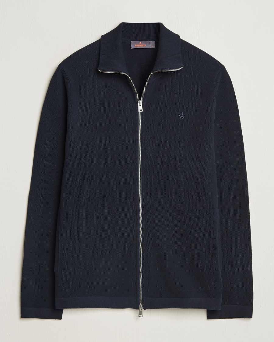 Hombres | Jerséis y prendas de punto | Morris | Jake Zip Cardigan Dark Blue