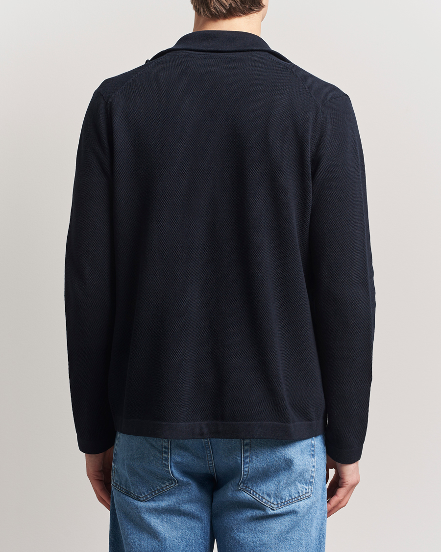 Hombres | Jerséis y prendas de punto | Morris | Jake Zip Cardigan Dark Blue