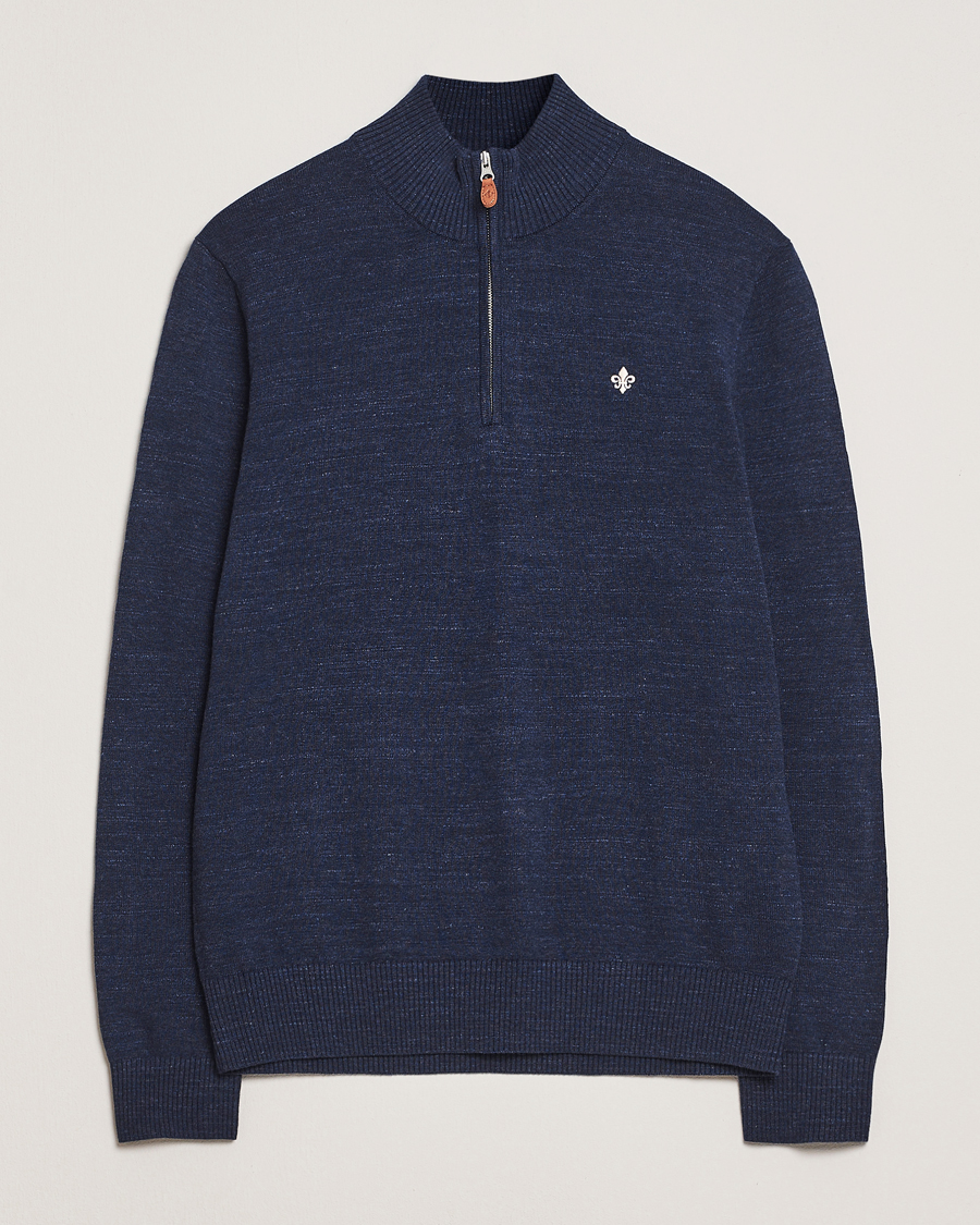 Hombres | Jerséis y prendas de punto | Morris | Randall Half Zip Dark Blue