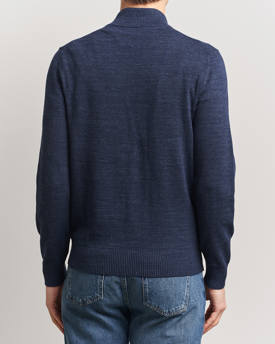 Hombres | Jerséis y prendas de punto | Morris | Randall Half Zip Dark Blue