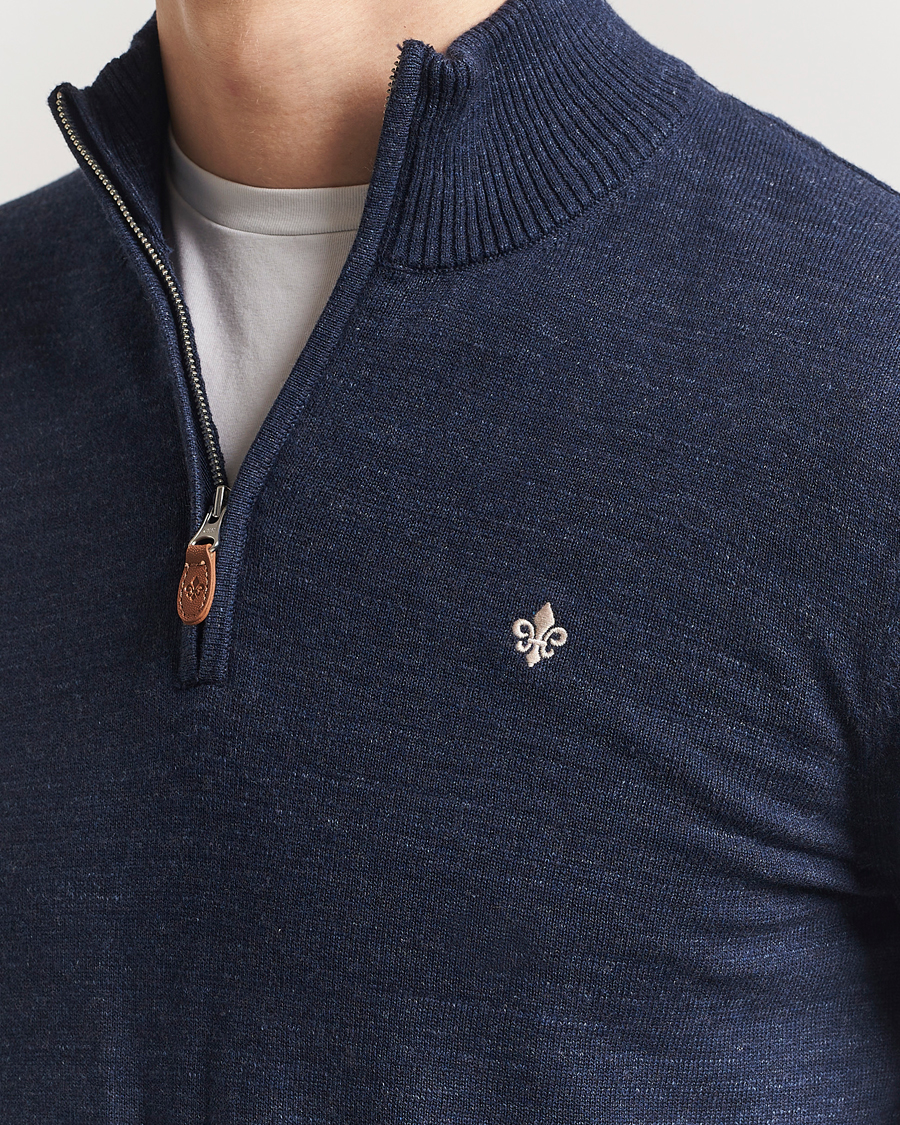 Hombres | Jerséis y prendas de punto | Morris | Randall Half Zip Dark Blue