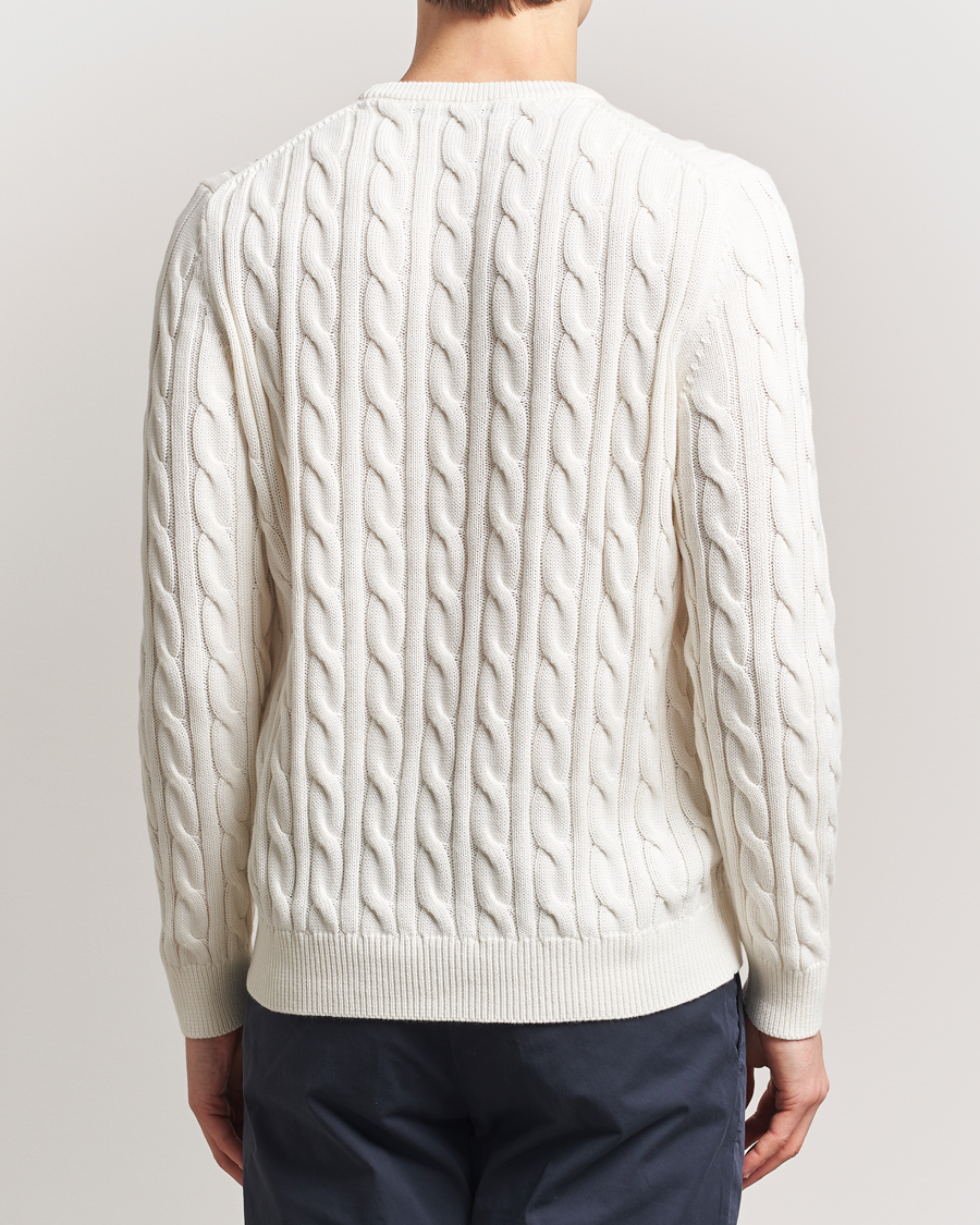 Hombres | Jerséis y prendas de punto | Morris | Ethan Cable O-Neck Off White