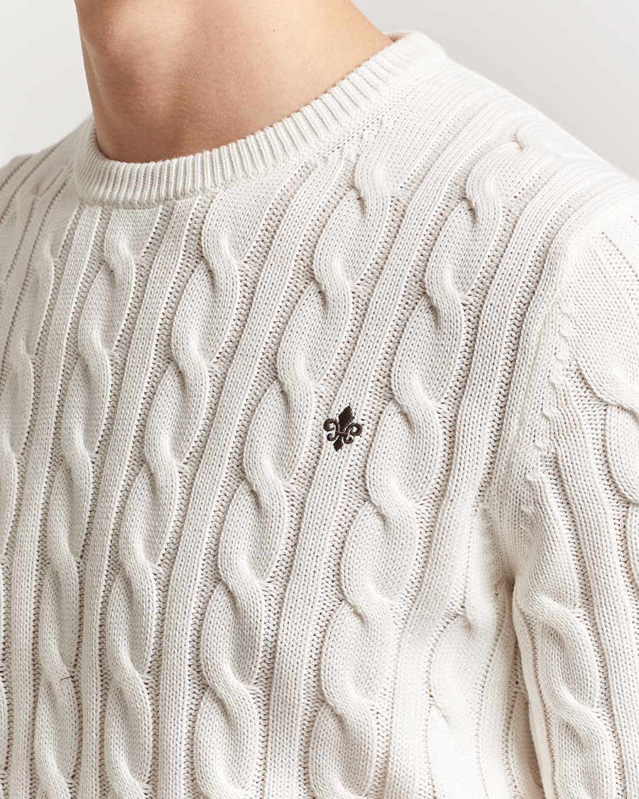 Hombres | Jerséis y prendas de punto | Morris | Ethan Cable O-Neck Off White