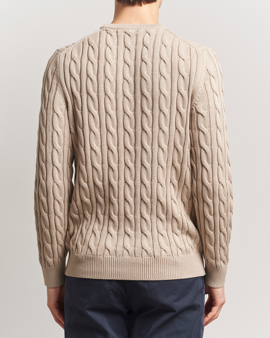 Hombres | Jerséis y prendas de punto | Morris | Ethan Cable O-Neck Khaki