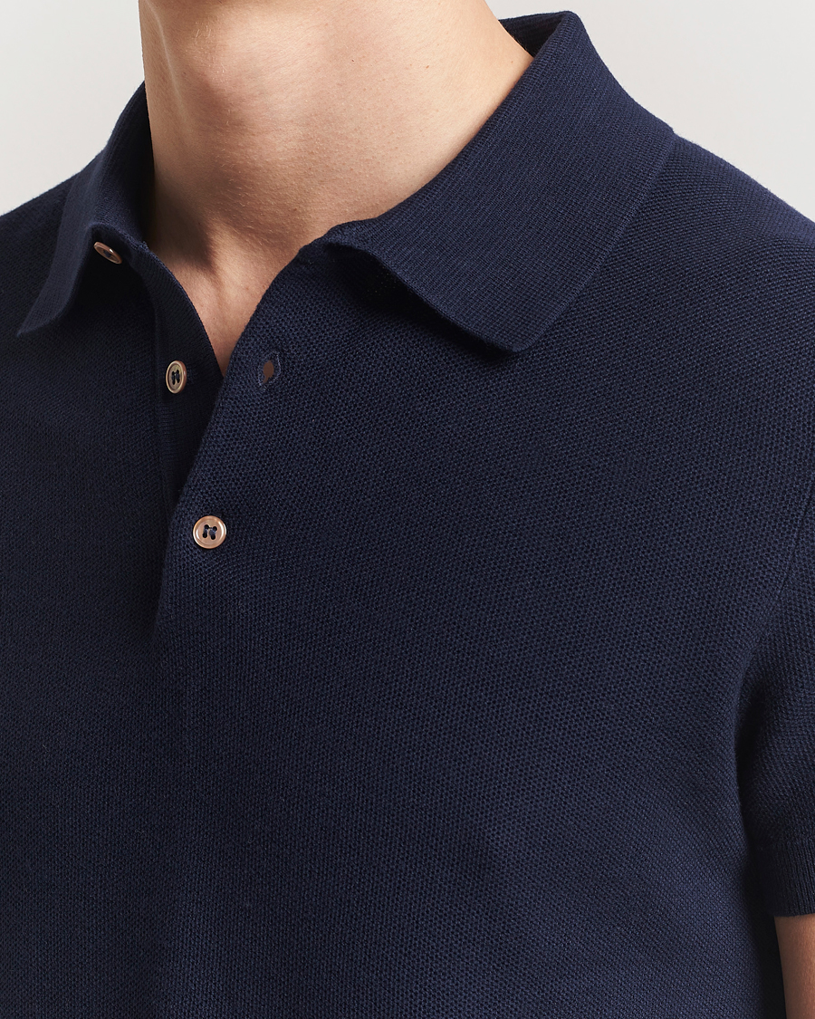 Hombres | Polos | Morris | Walter Knitted Polo Navy