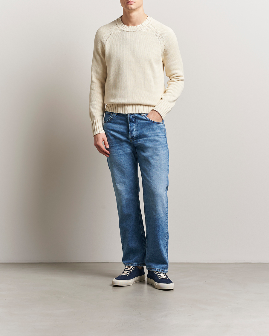 Hombres | Jerséis y prendas de punto | Morris | Brooks Crew O-Neck Off White