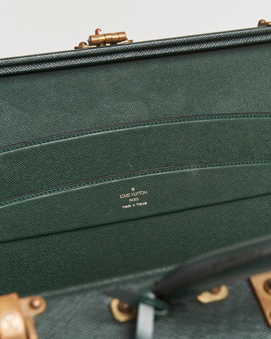 Hombres | Louis Vuitton Pre-Owned Diplomat Briefcase Taiga Green | Louis Vuitton Pre-Owned | Diplomat Briefcase Taiga Green