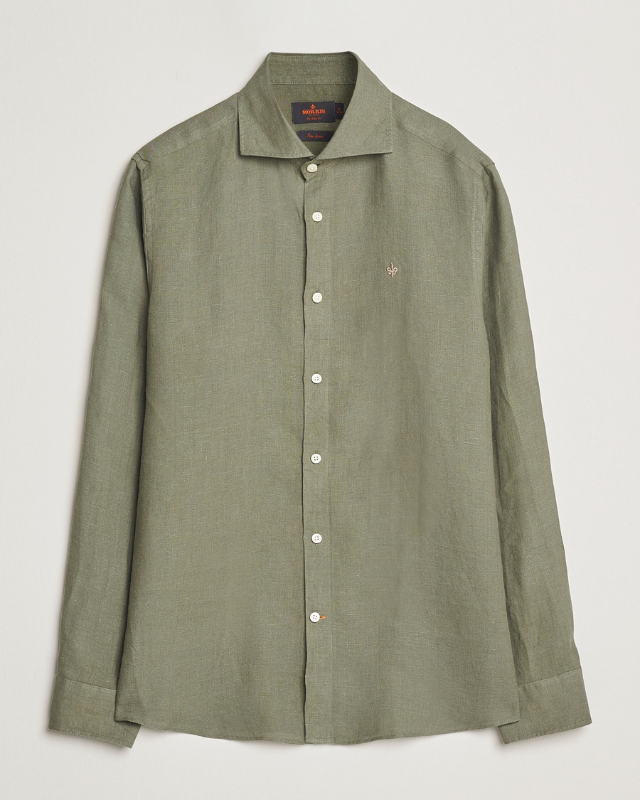 Hombres | Camisas | Morris | Slim Fit Linen Shirt Green